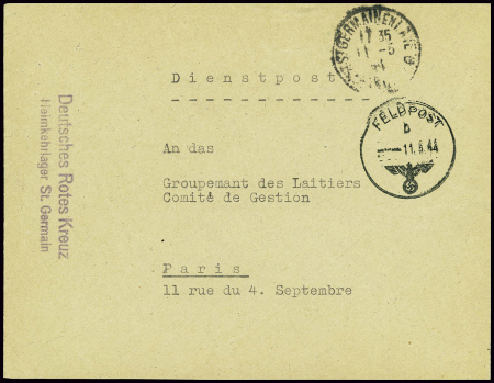 Lettre en franchise avec CAD "Feldpost" (11.5.44) 