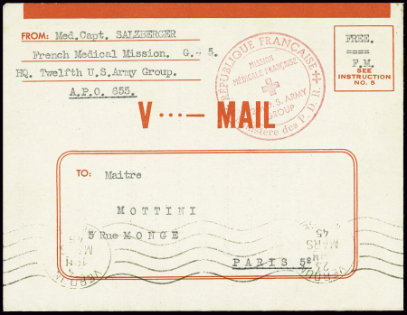 V.Mail de l'APO 655avec obl mec de verdun (23.3.45