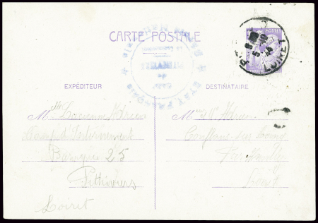 Entier CP 1F20 Iris violet obl Pithiviers Loiret (