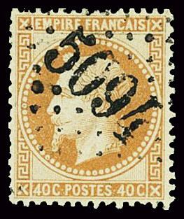 N°31 40c orange obl GC 5094 Rhodes, TB