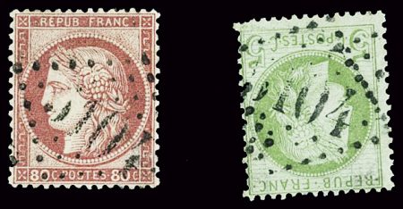 N°53 + n°57 obl. GC 5104 Shanghaï, TB