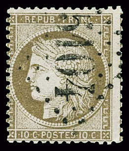 N°54 10c brun sur rose obl. GC 5104 Shanghaï, TB