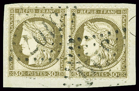 N°56 30c brun  paire obl. GC 5107 Tunis, TB