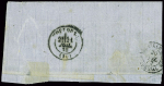 N°59 15c bistre bande de 3 obl. GC 5107 Tunis, TB