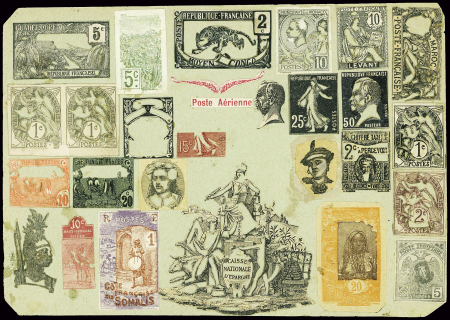 N°107 et suivants  25 essais avec découpes sur typ