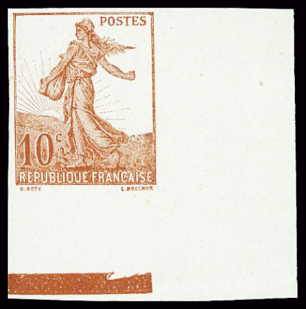 N°134 10c Semeuse avec soleil levant, nsg, TB