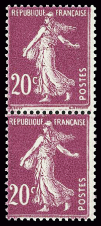 N°190e, variété types III et V se tenant, neufs **