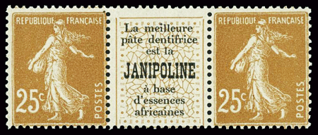 N°235 en paire, intervalle "Janipoline", neufs **,