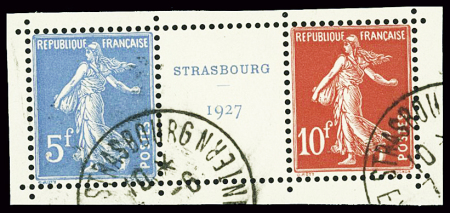 N°242A expo philatélique de Strasbourg paire avec 