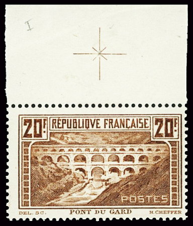 N°262A 20f pont du Gard bdf croix de repère, neuf 