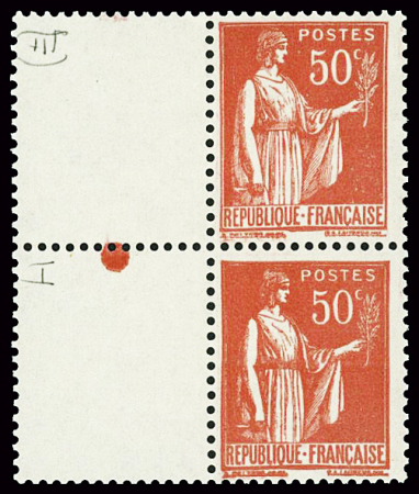 N°283n, variété types III + I se tenant, neufs **,