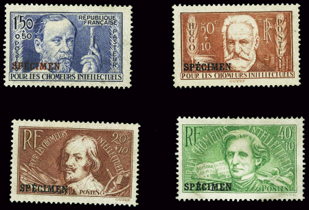 N°330 à 333 4 valeurs surchargées spécimen, nsg, T