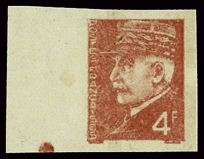 N°525C 4f rouge Pétain imprimé des 2 cotés, neuf *