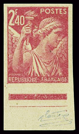 N°654 Impression des 2 cotés non dentelé, neuf **,