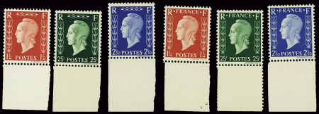 N°701A à 701F série non émise, les 6 valeurs, bdf,