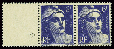 N°720, variété grande cassure tenant à normal, neu