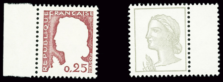 N°1263g, variété gris omis + n°1263h, variété roug