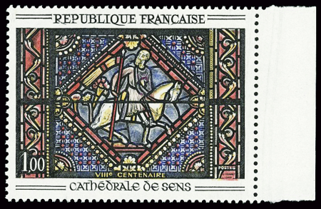 N°1427b, variété sans la couleur verte, neuf **, T