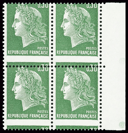 N°1611f, variété piquage à cheval, en bloc de 4, b