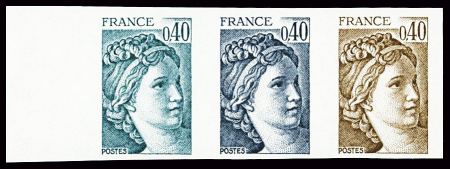 N°2118, en bande de 3 essais de couleur, neuf **, 