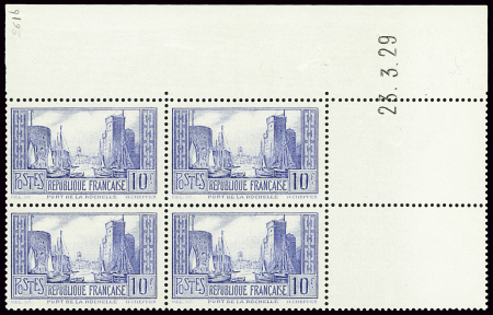 N°261 10F La Rochelle 23-3-29 à droite, neuf **, T