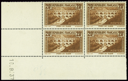 N°262 20F pont du Gard 16.9.37, neuf **, TB