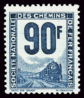 N°20 90f bleu-vert, neuf **, TB