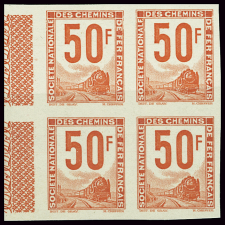 N°38A 50f non émis, en bloc de 4, neuf **, TB (cot