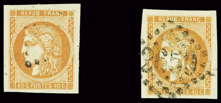 N°48 40c orange, obl. TTB