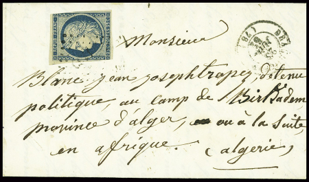 N°4 25c. bleu, défx, obl. PC 1139 sur LAC, càd DRA