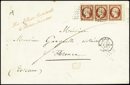 N°17B  80c. rose, BANDE de 3 bdf, 1 ex. touché à g