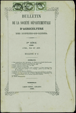 N°11 1c. olive, BANDE de 3 obl. càd MARSEILLE 31/8
