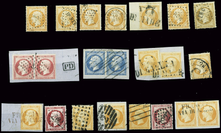 Empire Dentelé, N°21/24, 14 ex. et 4 paires, très 