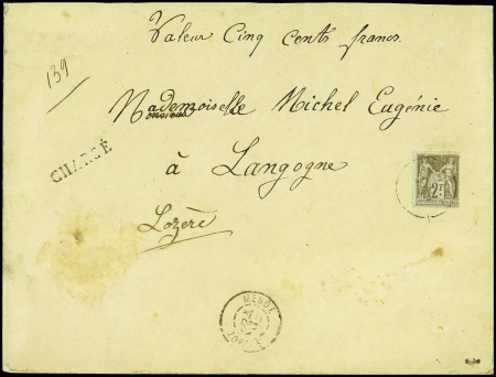 N°105 petite froiss. verticale, obl. càd MENDE 11/