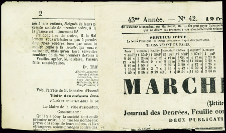 N°51 2c. rouge-brun, obl. TYPO sur manchette de Jo