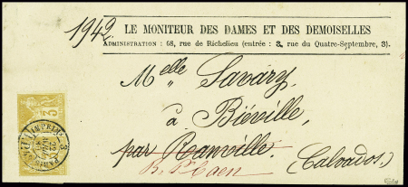 N°86 3c. bistre-jaune, PAIRE obl. càd noir IMPRIME