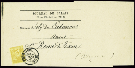 N°92 25c. bistre sur jaune, obl. càd DEPART/MONTPE