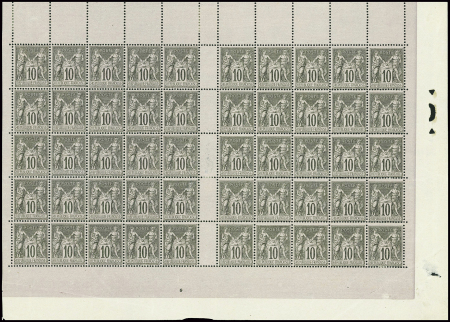 N°89 10c. noir sur lilas, PANNEAU de 50 avec bords