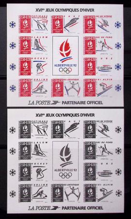 BLOC-FEUILLETS N°14a et 14b, J.O d'Albertville, no
