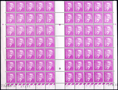 N°292 P. Doumer, 75c. lilas, PANNEAU de 70, CD 27/