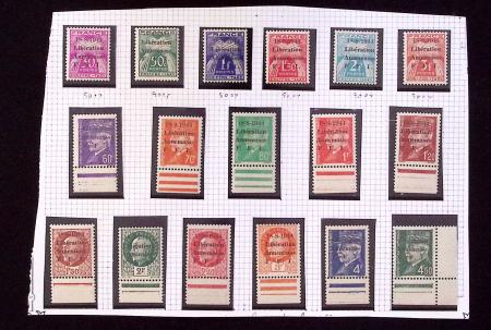 ANNEMASSE N°20 à 38 : la série 2e surcharge chiffr