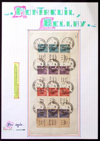 MONTREUIL-BELLAY 29/32 en BANDE de 3 avec textes p