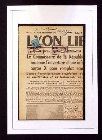 LYON Mercure 50c. turquoise, obl. LYON LIBERE/2-9-