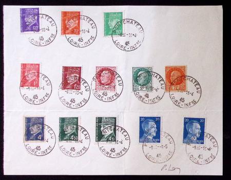 SAINT NAZAIRE 20pf. bleu surch. LIBERATION, obl. P