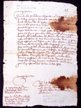 LAC de LION de 1630 "le port est payé", TB