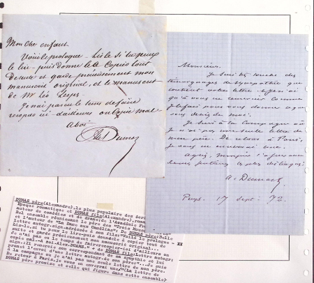 2 lettres autographes signées ALEXANDRE DUMAS père