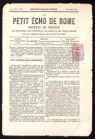 N°9 2c. rose obl. TYPO s. LE PETIT RCHO de ROME du