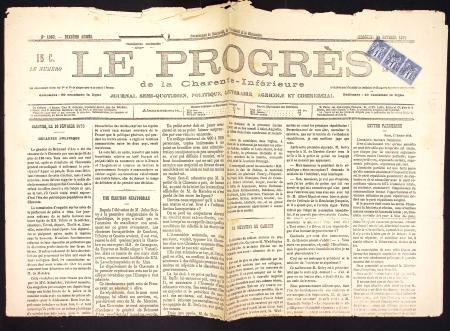 N°83 1c. noir sur azuré, BANDE de 3 obl. TYPO s. J