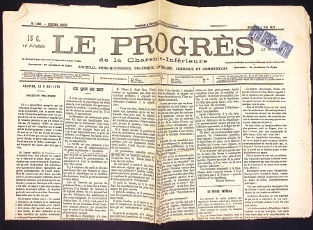 N°83 1c. noir sur azuré, BANDE de 3 interp. obl. T