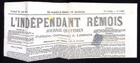 N°2 2c. bleu, obl. TYPO s. Journal "L'INDEPENDANT 